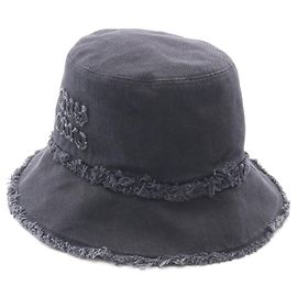 Miu Miu Sile Logo Denim Hat Black