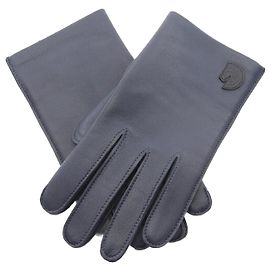 Hermès Hermes Horse Crew Carrousel Lamb Leather Gloves Blue
