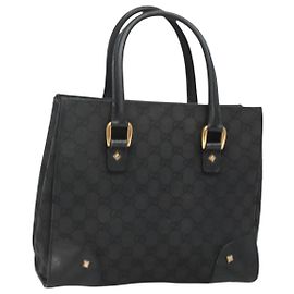 Sac à main en toile GG Gucci noir et or 120895 Auth 130978 Noir Doré