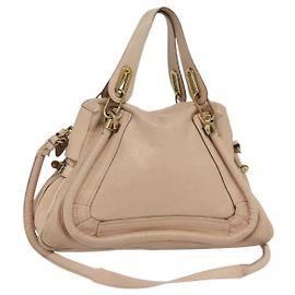 Chloé Sac à main Chloe Paraty en cuir 2 voies beige or Auth 131001 Beige Doré