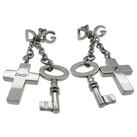 Dolce & Gabbana Brincos DOLCE&GABBANA coleção "Keys" com cruz e "chave da felicidade" Prata
