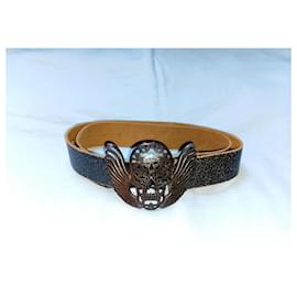 Levi's-Red Tab™ Split Cowhide Leather Rocker Belts, SKULL Dark Metal Buckle-Multiple colors
