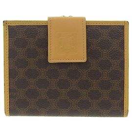 Céline Celine Leather Folding Wallet Brown Vintage Brown