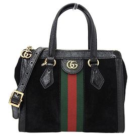 Gucci Ophidia Wildleder-Handtasche schwarz Schwarz