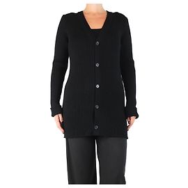 Loewe Cardigan lungo in lana a coste nera - taglia S Nero