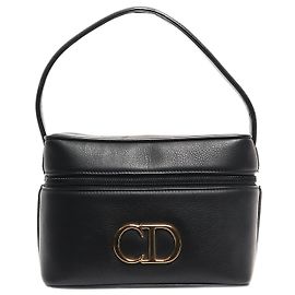 Christian Dior Borsa da trucco in pelle nera CD Nero