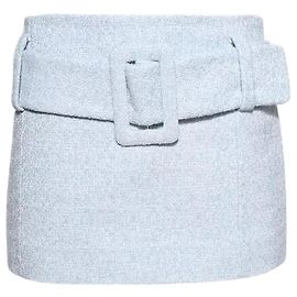 Autre Marque Saia mini Patou com cinto azul céu algodão Azul