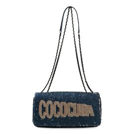 Chanel CocoCuba Sequin Chain Shoulder Bag Blue