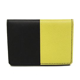 Hermès Hermes Manhattan Leather Card Case Black Yellow