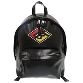 Burberry-Burberry Coated Canvas Black Backpack-Black,Red,Yellow