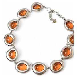 Colar Givenchy Laranja Prata Prata Laranja