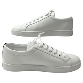 Prada-NEW PRADA SHOES TRIANGLE LOGO COURT SNEAKERS 1E941M 40 LEATHER-White