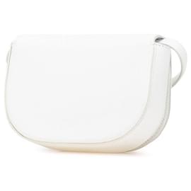 Balenciaga-Balenciaga Ville Day Bag Leather Shoulder Bag-White