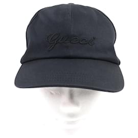 Gucci-Boné de algodão com logo bordado à mão Gucci-Preto