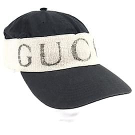 Gucci-Boné de beisebol de algodão com estampa do logo Gucci-Preto