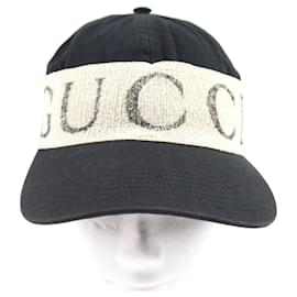 Gucci-Boné de beisebol de algodão com estampa do logo Gucci-Preto