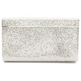 Clutch glitter Jimmy Choo Argento Metallico