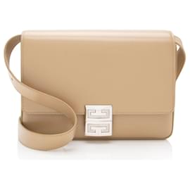Givenchy-Givenchy Calfskin 4G Medium Shoulder Bag-Brown,Beige