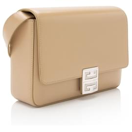 Givenchy-Givenchy Calfskin 4G Medium Shoulder Bag-Brown,Beige