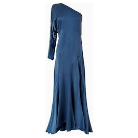 Yves Saint Laurent Asymmetrical Dress Summer 2008 Blue