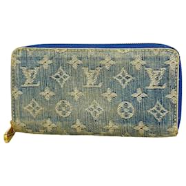 Louis Vuitton-Louis Vuitton Long Wallet Monogram Denim Zippy-Blue