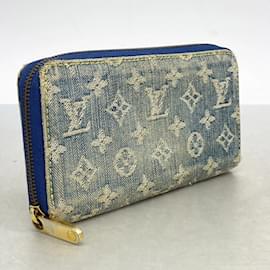 Louis Vuitton-Louis Vuitton Long Wallet Monogram Denim Zippy-Blue