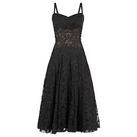 Autre Marque Ted Lapidus Lys Noir Kleid aus schwarzer Spitze Schwarz