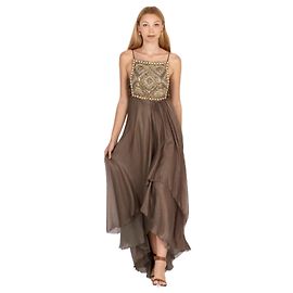 Autre Marque Robe Jean Louis Scherrer Sable Impérial en soie marron Marron