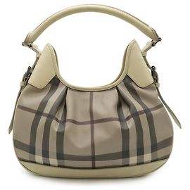 Burberry Checked Shoulder Bag Brown Grey