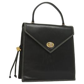 Borsa a mano BALLY in pelle nera e oro Auth ti3253 Nero D'oro