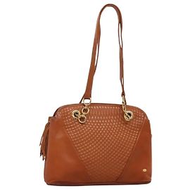 BALLY Bolsa de Ombro Matelassada de Couro Marrom Dourado Auth BA3630 Marrom Dourado