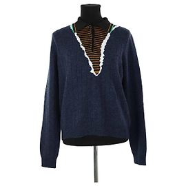 Maison Martin Margiela Blauer Wollpullover Blau