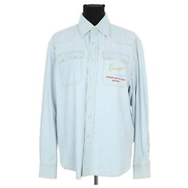 Kenzo Camisa de algodón Azul