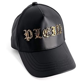 Philipp Plein Gothic Micro Polyurethane Fabric Baseball Cap 62 Black Black