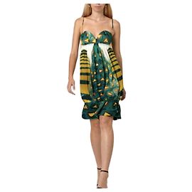 Roberto Cavalli Robe Wild Amazon Spring 2009 Vert Jaune