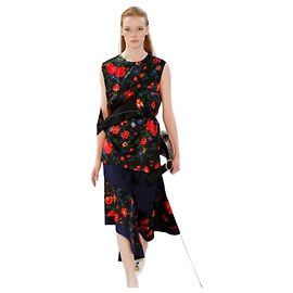 Céline Conjunto Impresso Movimento SS 2015 Preto Vermelho Azul