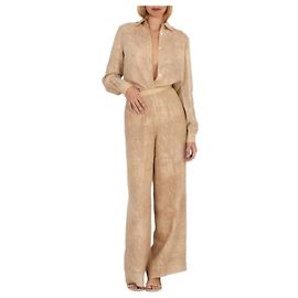 Conjunto Emanuel Ungaro Ivory Frame de seda bege Bege