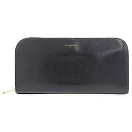 Yves Saint Laurent Portafoglio rotondo con zip in pelle Saint Laurent nero Nero