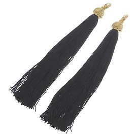 Yves Saint Laurent Orecchini lunghi con frange Saint Laurent oro nero Nero