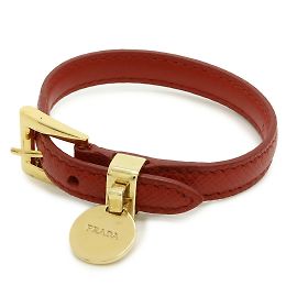 Prada rotes Leder Charm-Armband Rot
