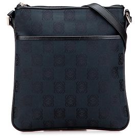 LOEWE Borsa a tracolla in tela Anagram blu Blu Blu navy