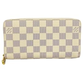 Louis Vuitton-Louis Vuitton Long Wallet Damier Azur Zippy-White