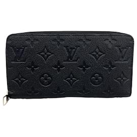 Louis Vuitton-Louis Vuitton Long Wallet Monogram Empreinte Zippy M61864 Noir-Black