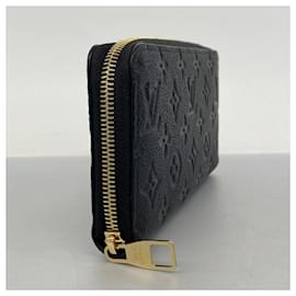 Louis Vuitton-Louis Vuitton Long Wallet Monogram Empreinte Zippy M61864 Noir-Black