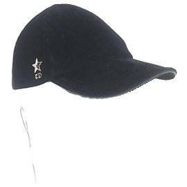 Christian Dior D-Player Corduroy Baseball Cap Schwarz