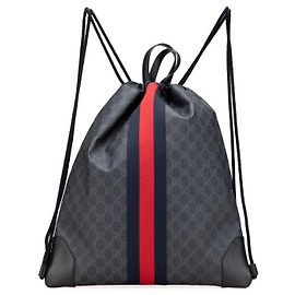 Gucci GG Supreme Sheline Drawstring PVC Leather Backpack Grey