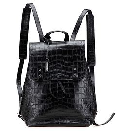 Yves Saint Laurent Saint Laurent Sac de Jour Crocodile-embossed Leather Backpack Black