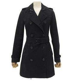 Abrigo Trench Kensington de Burberry en algodón negro Negro