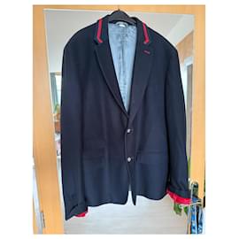 Gucci-GUCCI Tailored Jacket Navy Panther Back Patch-Blue
