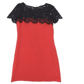 Autre Marque Milly Seidenkleid Rot Schwarz Größe 0 Schwarz Rot